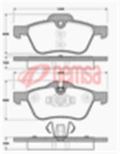 Remsa FRONT DISC BRAKE PADS - BMW MINI COOPER 1.6 02- DB1500 GCT