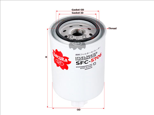 Sakura FUEL WATER SEPARATOR FITS FS1280 SFC-5706