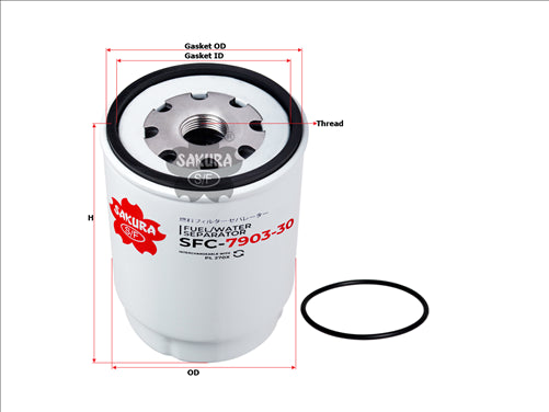 Sakura FUEL WATER SEPARATOR FILTER ONLY FITS AT365870 SFC-7903-30