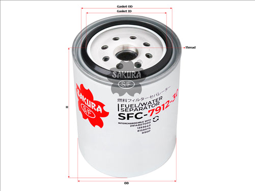 Sakura FUEL WATER SEPERATOR FITS R90P 20450423 SFC-7912-30