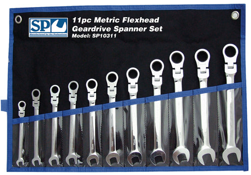 SP Tools FLEXHEAD METRIC GEARDRIVE SPANNER SETS