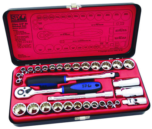 SP Tools Socket Set 32pc 3/8""Dr 12pt Metric/SAE