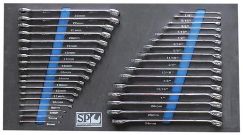 SP Tools Spanner Set 34pc Metric/SAE EVA Foam