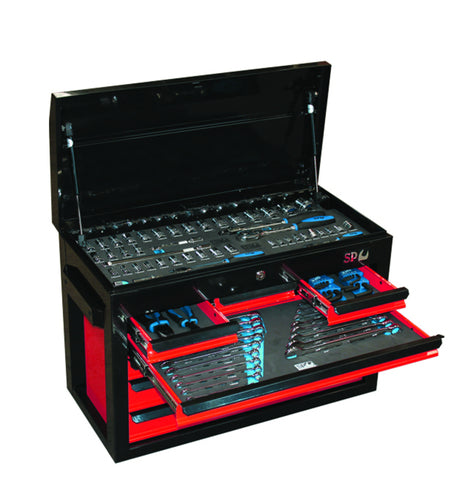 SP Tools 134pc Metric/SAE Concept Series Tool Kit - Red/Black