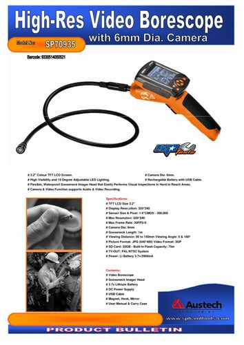 SP Tools High res Video Borescope with 6mm Camera