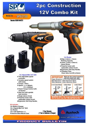 SP Tools 12V 2PC CONST RUCTION COMBO KIT