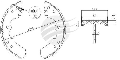 TRADE-LINE CERAMIC BRAKE SHOES HOLDEN RODEO (TF) 2.6L 1988-12 TLS1662