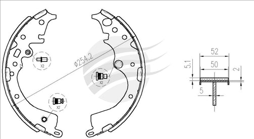 TRADE-LINE CERAMIC BRAKE SHOES HIACE (KDH201) 3.0D 2009-19 TLS1847