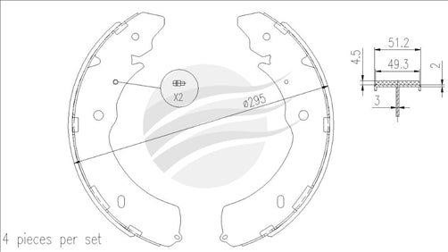 BREMTEC TRADE-LINE CERAMIC BRAKE SHOES HOLDEN COLORADO RG 2.8L TLS1886