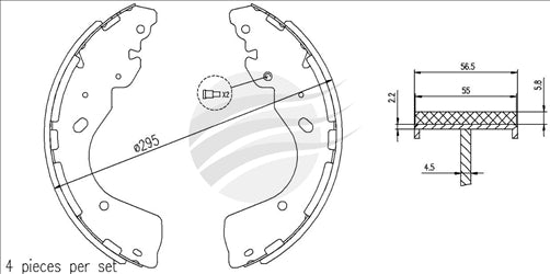 TRADE-LINE CERAMIC BRAKE SHOES NAVARA (D40) 2.5DCi 2006-11 TLSS8016