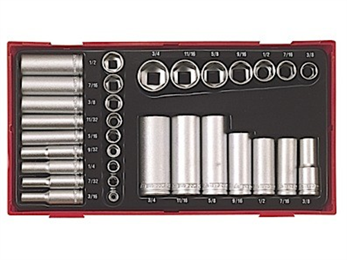 TENG TOOLS MECCA ROSSO SET OF 1/4 & 3/8DR SOCKETS 3