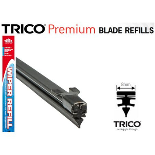 TRICO 8MMX710MM METAL BACKED REFILL PAIR 2X PACK TTR710-2