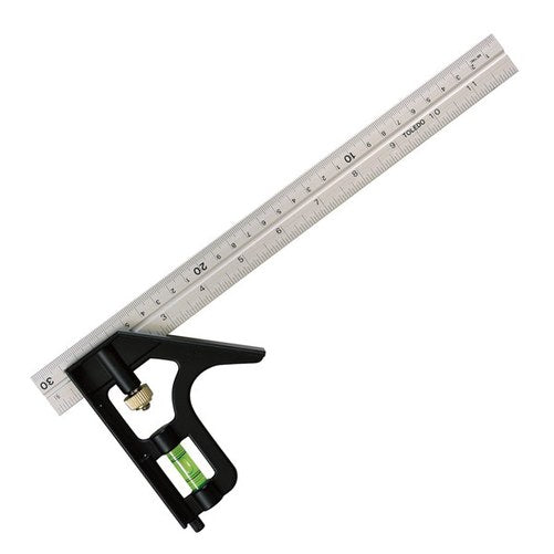 Toledo Adjustable Combination Square Metric & Imperial - 300mm