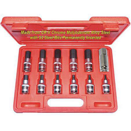 T & E TOOLS T&E 12 Piece Metric In-Hex 1/2 inch Socket Set 94112