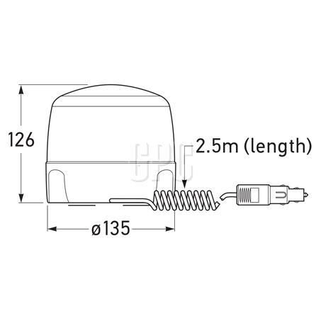 HELLA LED BEACON AMBER 10-32V MAGNETIC 1613