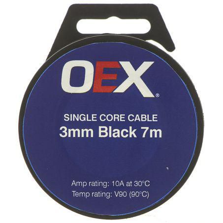 OEX 3mm Single Core Auto Cable Black 7M Roll