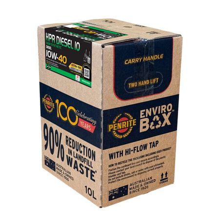 Penrite HPR Diesel 10 10W-40 Semi Synthetic Engine Oil 10L Enviro Box - HPRD10010BOX