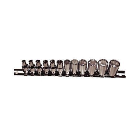 T & E TOOLS T&E 1/4in Drive Sockets 6 Point 12pc 92212
