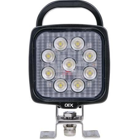 OEX Work Light with Handle & Switch - Square 9 LED. 12V/24V, CISPR25 rated LLX08205HS