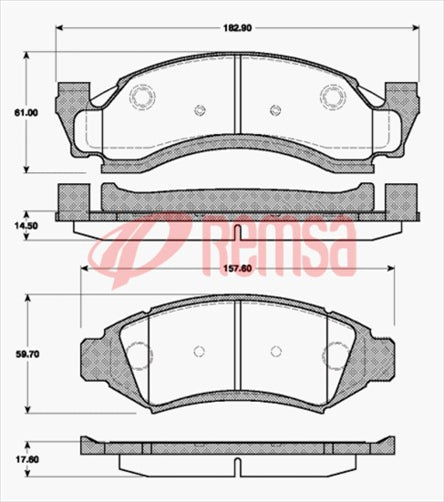 Remsa FRONT DISC BRAKE PADS - FORD F100 F250 BRONCO 73-88