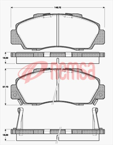DB1206 E FRONT DISC BRAKE PADS - HONDA CRV , ODYSSEY 00-03 035102