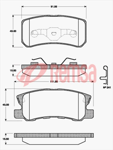 REAR DISC BRAKE PADS - MITSUBISHI PAJERO 00- DB1464 UC 080302UC