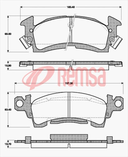 Remsa FRONT DISC BRAKE PADS - JEEP CJ5,CHEROKEE 80-86