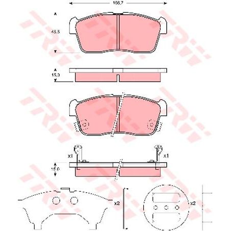 TRW Brake Pad Set (DB1674/DB1768)