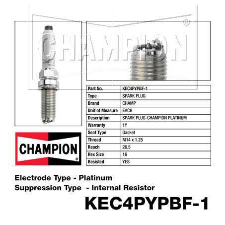 Champion Platinum Spark Plug KEC4PYPBF-1