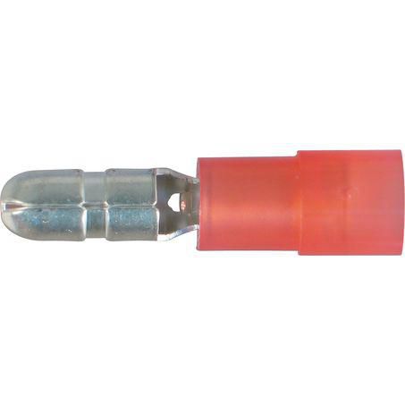 OEX Crimp Terminal Male Bullet Red Terminal Size 4mm Polycarbonate 50 Pce