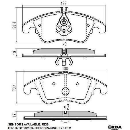 RDA Phantom Ceramic Brake Pad Set - RDC2256