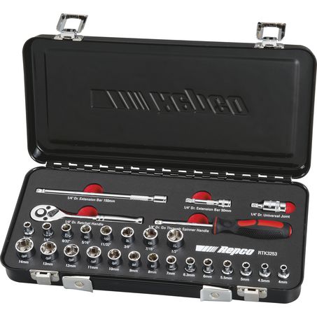 Repco 27 Piece AF & Metric 1/4 inch Socket Set RTK3253
