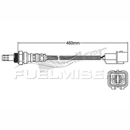 FUELMISER OXYGEN SENSOR DIRECT FIT 4 WIRE 460MM CABLE