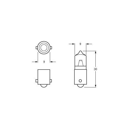 Hella Bayonet BA9s Globe 12V 20W YL1220