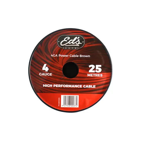 EDS EBP-04-25M 4 Gauge (21.2mm²) CCA Power Cable | Frosted Brown | 25 Metre Roll