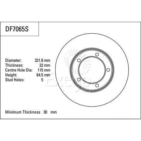 TRW Disc Brake Rotor 322mm x 30 Min
