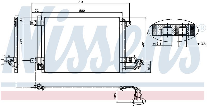 Nissens CONDENSER VW GOLF IV V & VI 04- AUDI A3, JETTA S3 TT EOS CADDY CN5442N