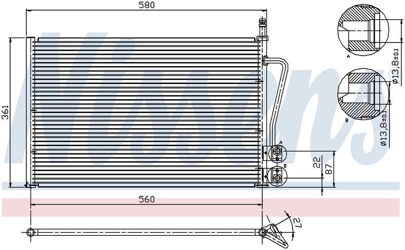 Nissens CONDENSER FORD FIESTA WP WQ 1.6L & 2.0L PET 01-08 CN5446N