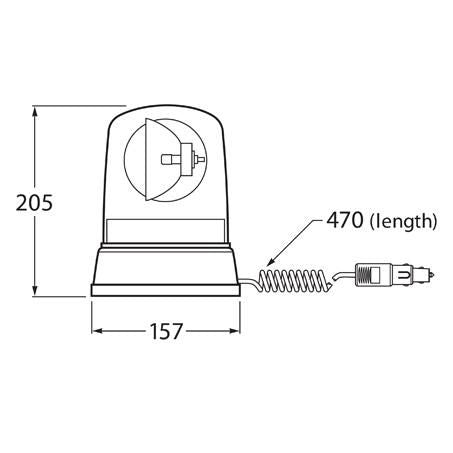 HELLA Halogen Beacon Amber 12 or 24V Magnetic Mount 1729