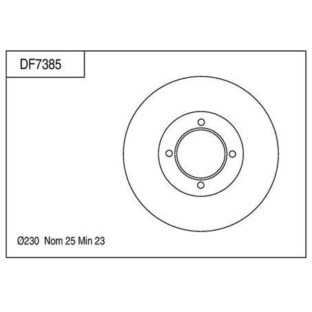 TRW Disc Brake Rotor 230mm x 23 min