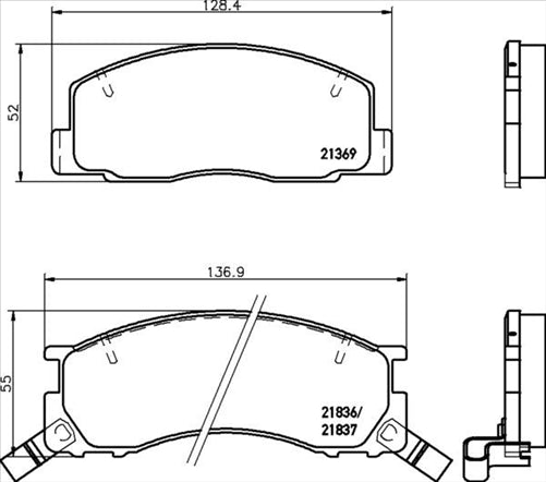 FRONT DISC BRAKE PADS - TOYOTA PREVIA TCR10,20 90-00 DB1215XP