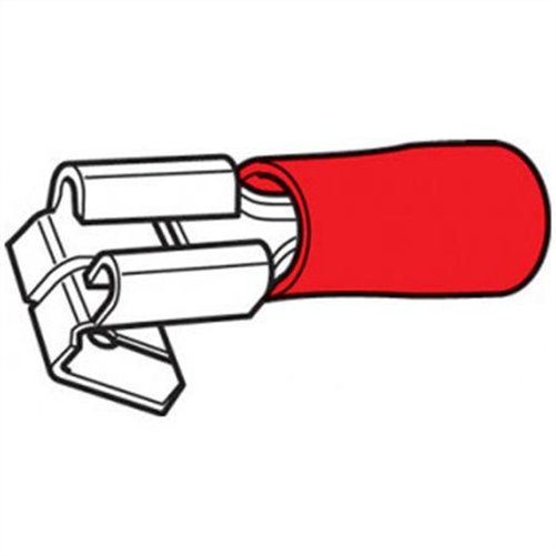 Narva Crimp Terminal 2-Way Male/Female Connector Red Terminal Entry 6.3 X 0