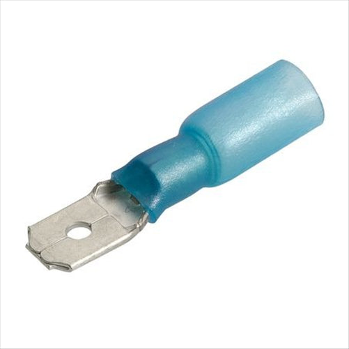 ADHESIVE LINED HEATSHRINK MALE 4MM BLADE TERMINAL BLUE 20 PACK 56322BL