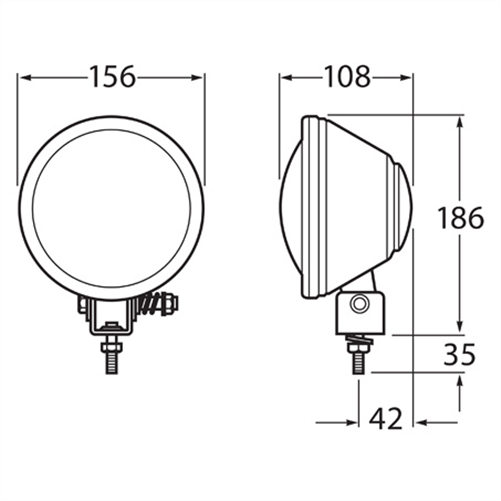 Work Light Sealed Beam Round 24V Flood Beam 15091096