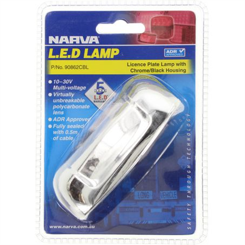 NUMBER PLATE LIGHT LED 9 TO 33V WITH 0.5M LEAD 90862CBL
