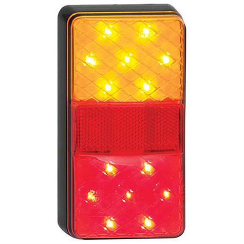 LEDAUT - 12V LED Stop/Tail/Indicator Lamp With Reflex Reflector White 150BAR