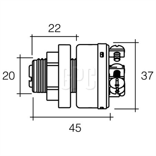 3 Position Ignition Switch With Push For Choke Function (Contacts Rate 64008