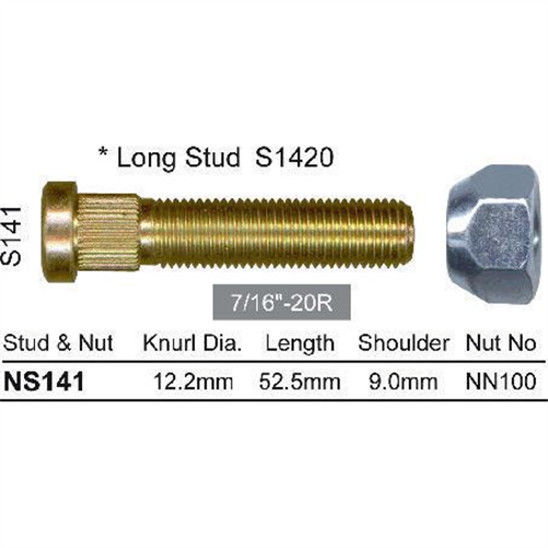 NICE PRODUCTS WHEEL STUD AND NUT