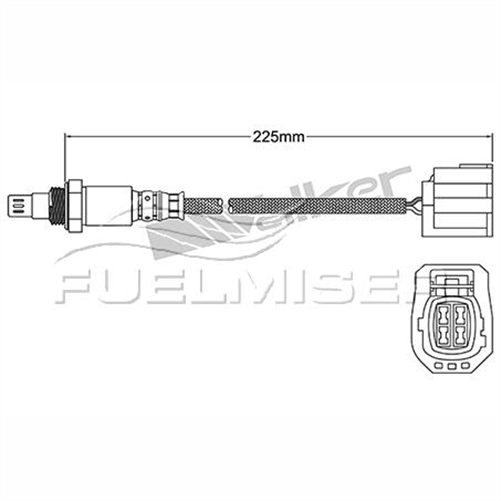 FUELMISER OXYGEN SENSOR DIRECT FIT 4 WIRE 225MM CABLE