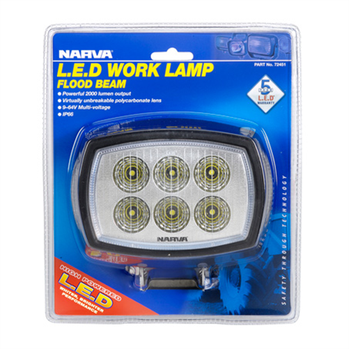 9-64 Volt L.E.D Work Lamp Flood Beam - 2000 Lumens 72451